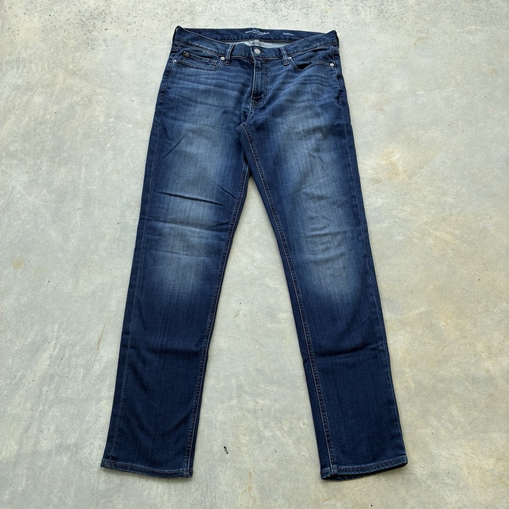 Banana Republic Slim Fit Travel Jeans Men's Size 32x32 Blue Dark Wash Denim